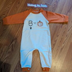 CC Boutique Halloween Kids Footie - Orange and Cream